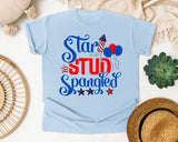 Star Stud Spangled graphic tee in Chambray