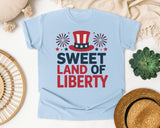 Sweet Land Of Liberty Red 3 graphic tee in Chambray