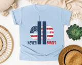 Never Forget White 2 graphic tee in Chambray