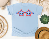 Patriotic Star Sunglasses graphic tee in Chambray
