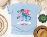 Amerisaurus Rex Pink graphic tee in Chambray