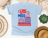 Little Miss Firecracker Red graphic tee in Chambray