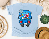 Patriotic Blue Truck graphic tee in Chambray