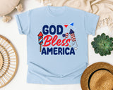 God Bless America Navy graphic tee in Chambray