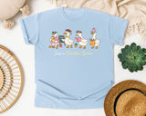 Just A Teacher Goose graphic tee in Chambray