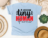 Tiny Human Farmer graphic tee in Chambray