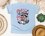 Chill The 4 Out Grey graphic tee in Chambray