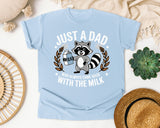 Just A Dad Who Always Came Back With The Milk Grey graphic tee in Chambray