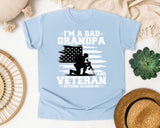 I'm A Bad Grandpa And Veteran Nothing Scares Me graphic tee in Chambray