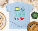 Classroom Cutie Laptop graphic tee in Chambray