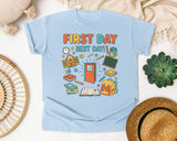 First Day Best Day graphic tee in Chambray