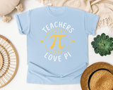 Teachers Love Pi graphic tee in Chambray