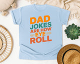 Dad Jokes Are How Eye Roll graphic tee in Chambray