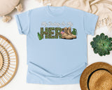 My Daddy Is My Hero Brown graphic tee in Chambray
