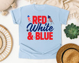 Red White And Blue graphic tee in Chambray
