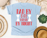Dad By Day Gamer By Night White 2 graphic tee in Chambray