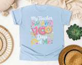 My Teacher Survived 100 Days Of Me Donut graphic tee in Chambray