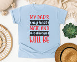 My Dad's My Best Mate Red 2 graphic tee in Chambray