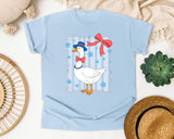 Patriotic Goose Bow graphic tee in Chambray