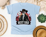 Best Dad Black graphic tee in Chambray