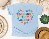 Helping Tiny Humans Handprint Heart graphic tee in Chambray