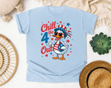 Chill The 4 Out Grey 2 graphic tee in Chambray
