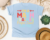Im A Math Teacher People Count On Me graphic tee in Chambray