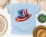 Uncle Sam Top Hat Red graphic tee in Chambray