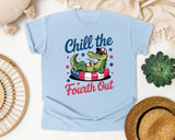 Chill The Fourth Out Grey 2 graphic tee in Chambray