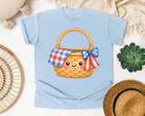 Patriotic Picnic Basket graphic tee in Chambray