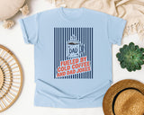 Fueled By Cold Coffee And Dad Jokes graphic tee in Chambray
