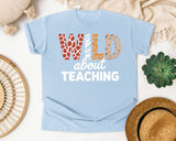 Wild About Teaching graphic tee in Chambray