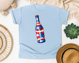 Patriotic Beer Bottle graphic tee in Chambray