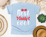Best Daddy Ever White 4 graphic tee in Chambray
