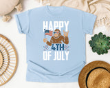 Happy 4th Of July White 2 graphic tee in Chambray