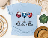 Red Wine And Blue graphic tee in Chambray