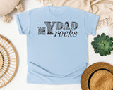My Dad Rocks Grey graphic tee in Chambray