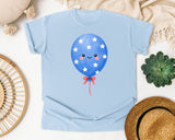 Patriotic Star Balloon graphic tee in Chambray