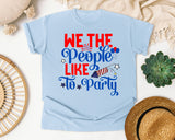 We The People Like To Party Blue 2 graphic tee in Chambray