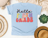 Hello Fifth Grade graphic tee in Chambray