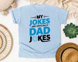 My Jokes Are Officially Dad Jokes graphic tee in Chambray