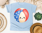 Patriotic Beach Ball graphic tee in Chambray