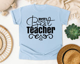 World's Best Teacher graphic tee in Chambray