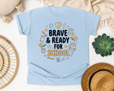 Brave And Ready For School graphic tee in Chambray