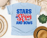 Stars Stripes And Bows Blue graphic tee in Chambray