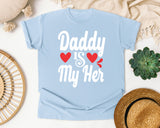 Daddy Is My Hero White 5 graphic tee in Chambray