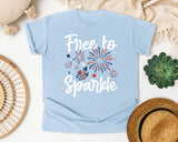 Free To Sparkle White graphic tee in Chambray