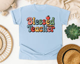 Blessed Teacher Grey 2 graphic tee in Chambray