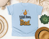 Well Done Dad Brown graphic tee in Chambray
