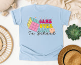Game Over Back To School graphic tee in Chambray